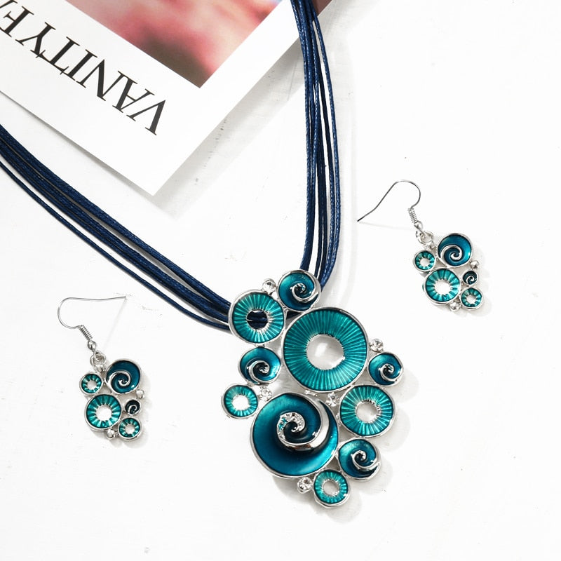 Dark Blue Charming Jewelry Set For Women
