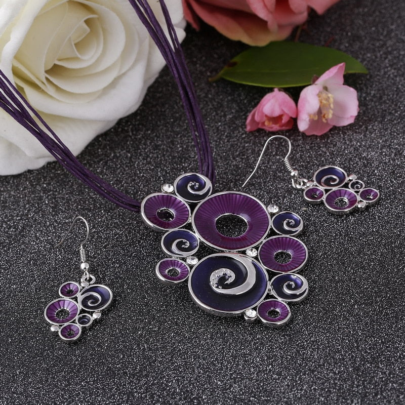 Dark Blue Charming Jewelry Set For Women