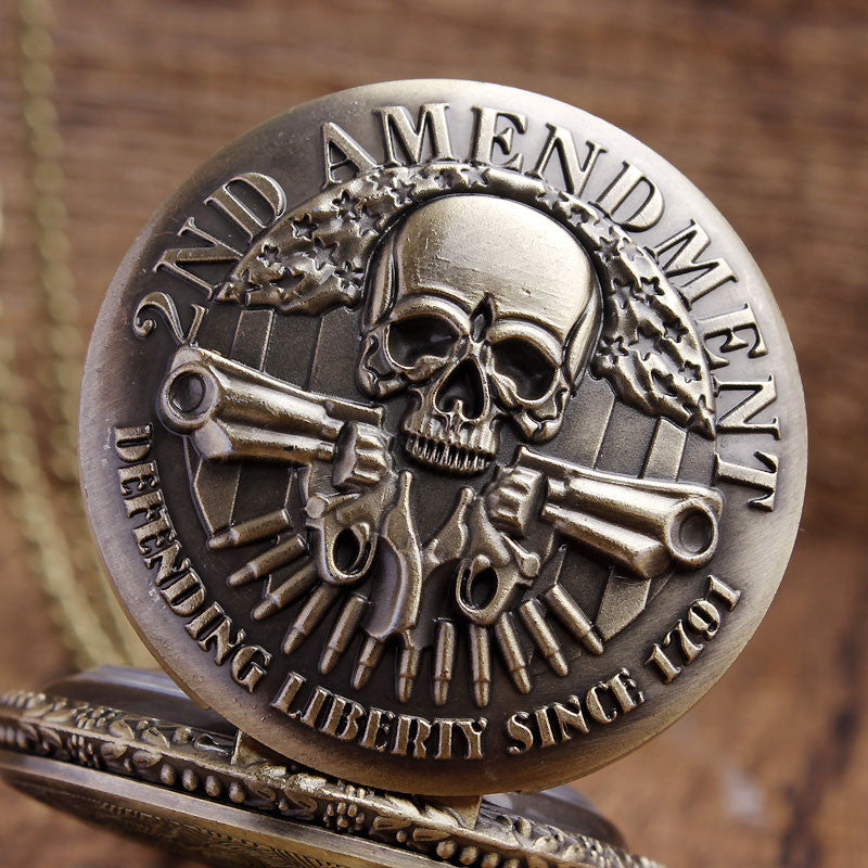 Fashion DEFENDING LIBERTY SINCE  Quartz Necklace Mens Women Pocket Watch