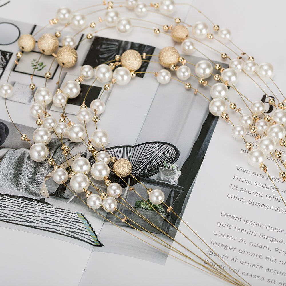 New Fashion Gold Multi Layer Chains Imitation Pearl Jewelry Sets