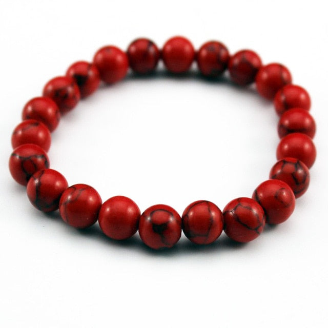 Natural Stone Lava Tiger Eye Black Onyx Matte Beads Bangle