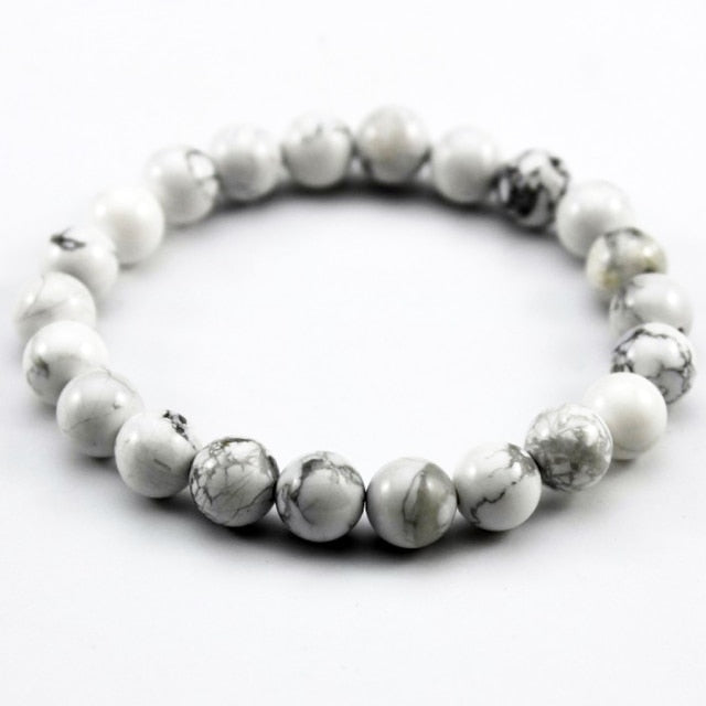Natural Stone Lava Tiger Eye Black Onyx Matte Beads Bangle