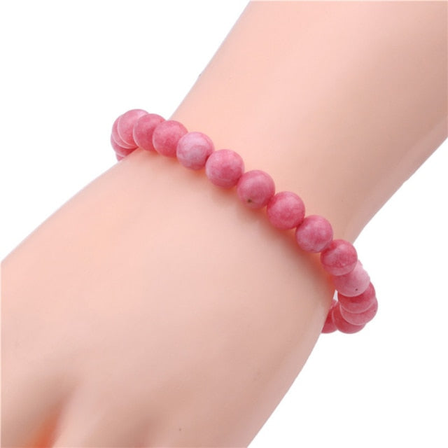 Natural Stone Lava Tiger Eye Black Onyx Matte Beads Bangle