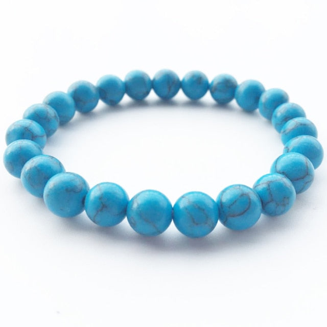 Natural Stone Lava Tiger Eye Black Onyx Matte Beads Bangle