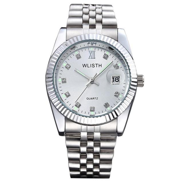 Gold Stainless Steel Wristwatch Luxury Women Waterproof