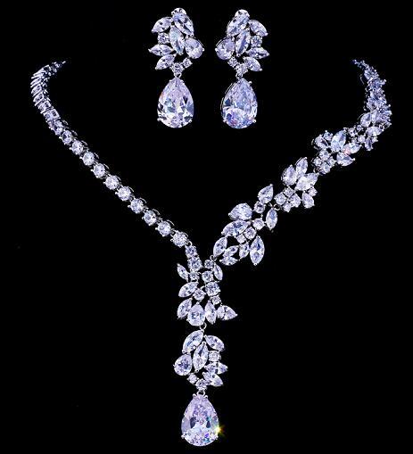 New Unique Design Choker Necklace Stud Earrings Bridal Jewelry Sets