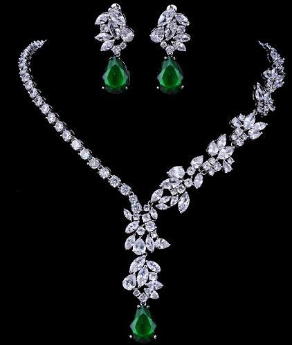 New Unique Design Choker Necklace Stud Earrings Bridal Jewelry Sets