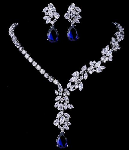New Unique Design Choker Necklace Stud Earrings Bridal Jewelry Sets
