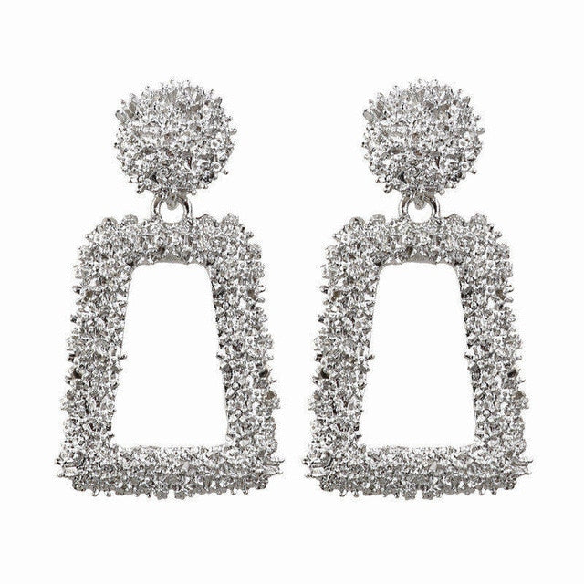 Round Shaped Golden Earrings Simple Metal Vintage Earrings