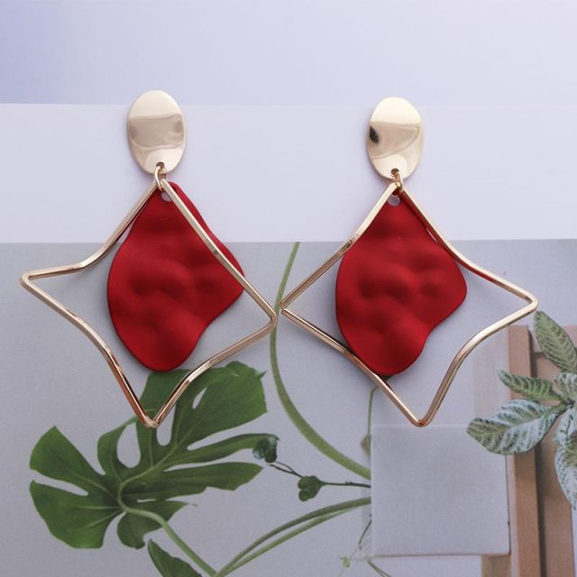 Red Earrings  for  Women Vintage Big Statement Long Dangle Earrings