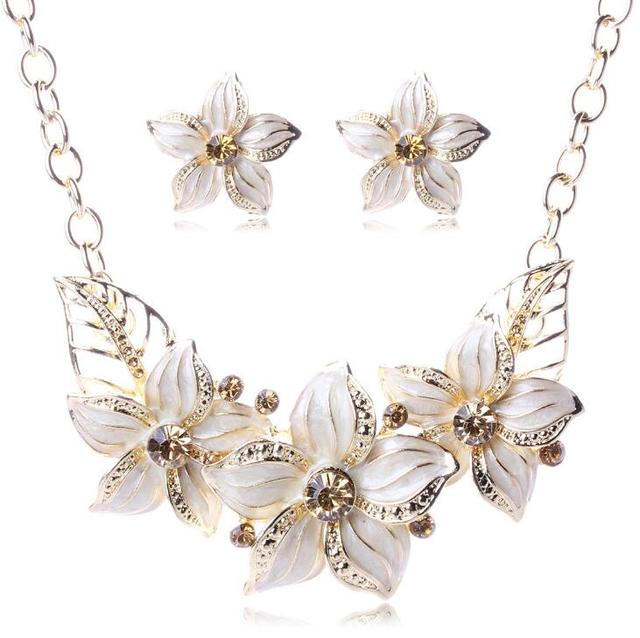 Austrian Crystal Enamel Flower Jewelry Sets