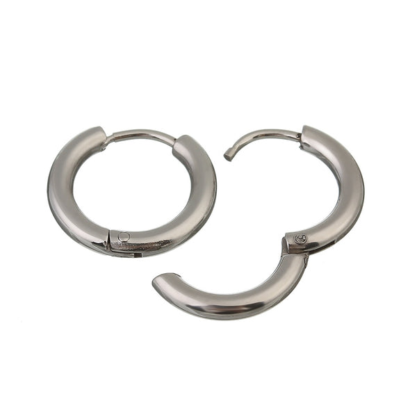 Pendientes pequeños redondos de acero inoxidable 316L para mujer