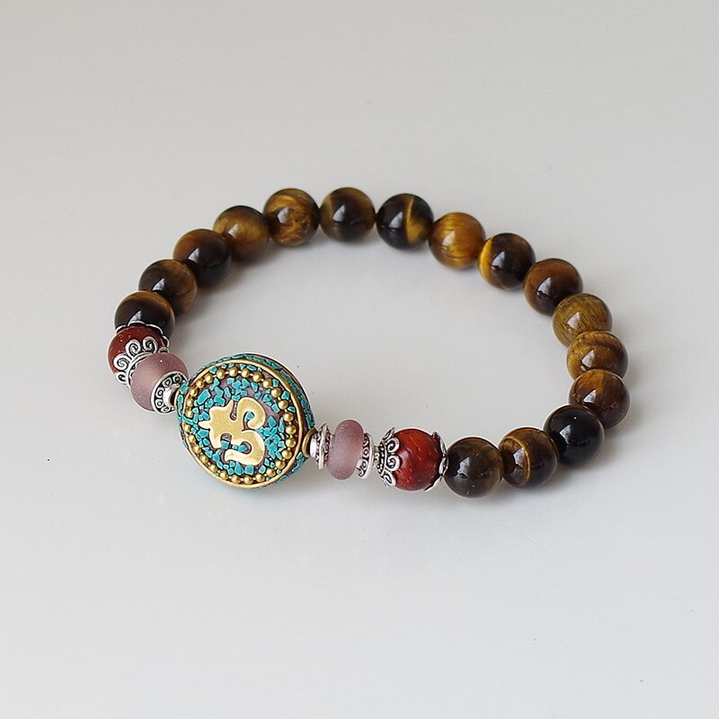 Tiger Eye Stone Beads Strand  Chakra Mala Bracelet
