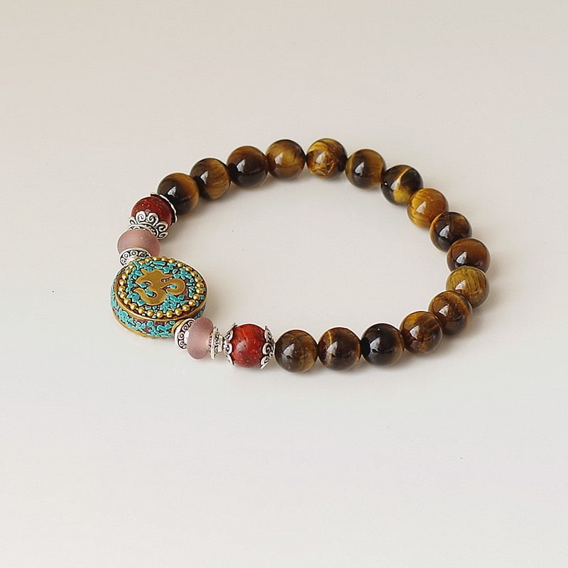 Tiger Eye Stone Beads Strand  Chakra Mala Bracelet