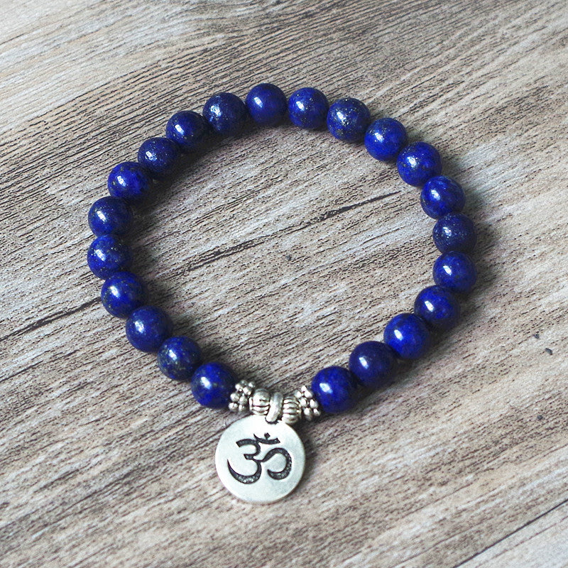 8 MM Lazurite Stone Tibetan Buddhism Chakra Mala Bracelet