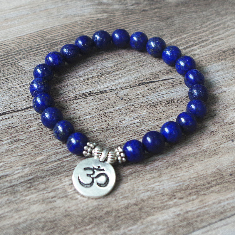 8 MM Lazurite Stone Tibetan Buddhism Chakra Mala Bracelet
