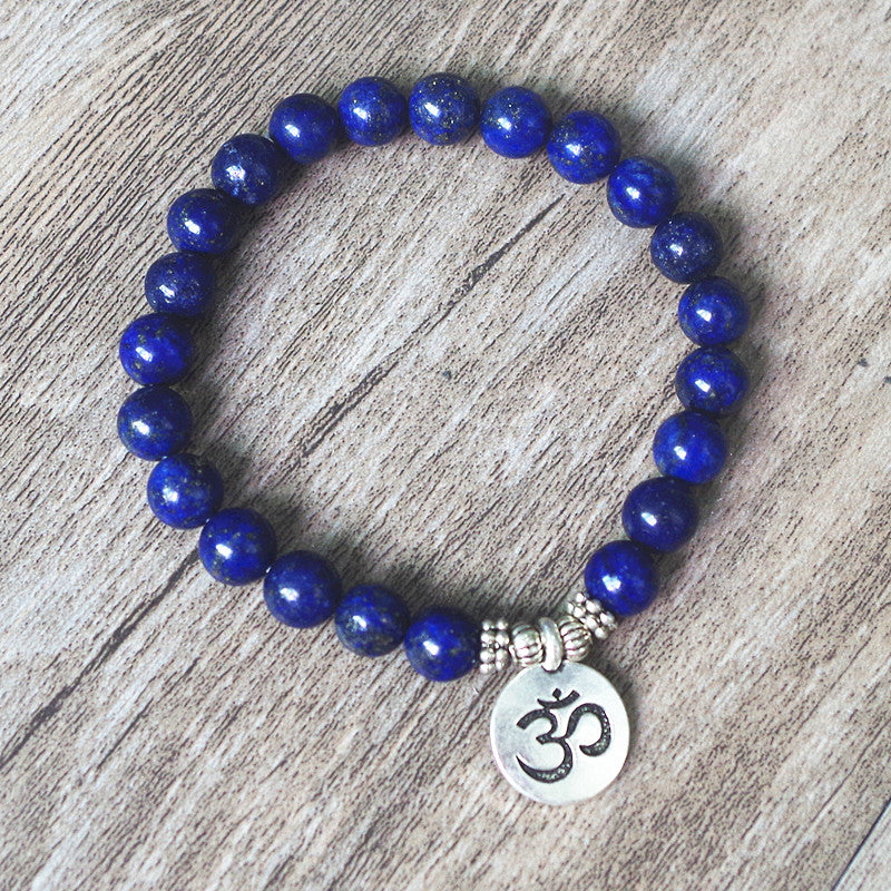 8 MM Lazurite Stone Tibetan Buddhism Chakra Mala Bracelet