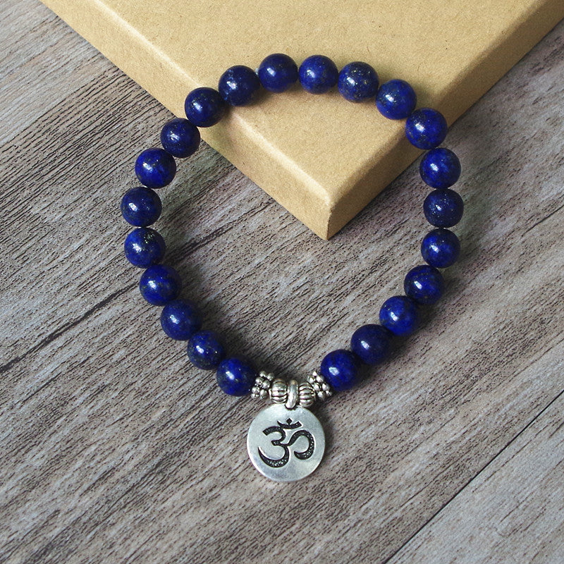8 MM Lazurite Stone Tibetan Buddhism Chakra Mala Bracelet