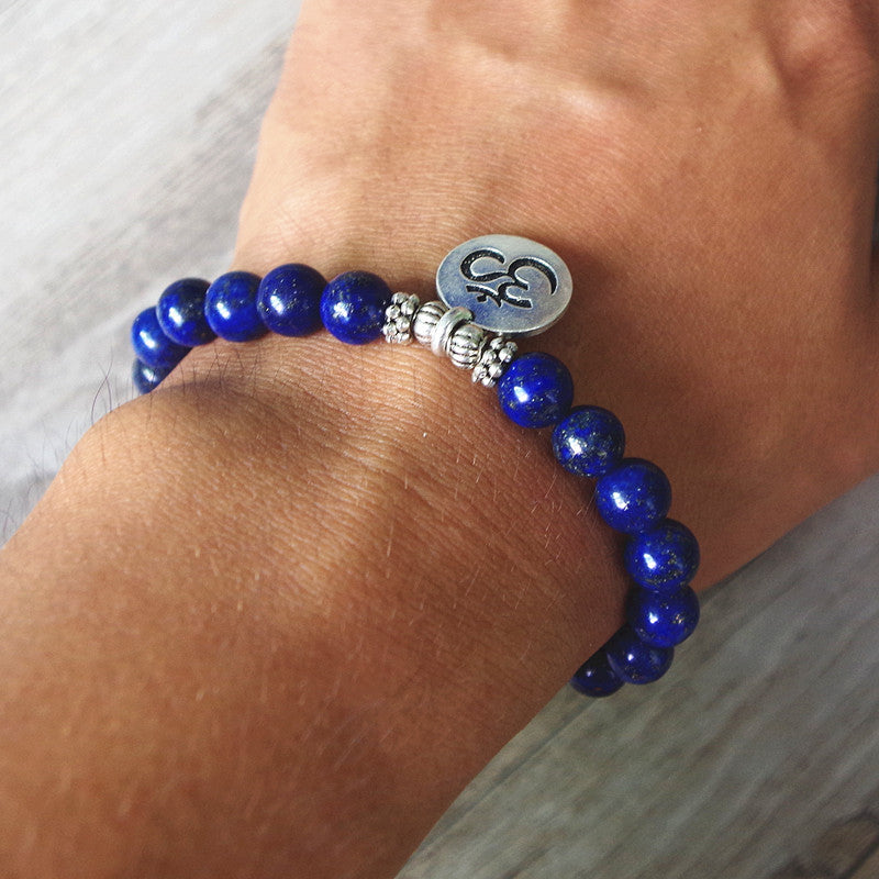 8 MM Lazurite Stone Tibetan Buddhism Chakra Mala Bracelet