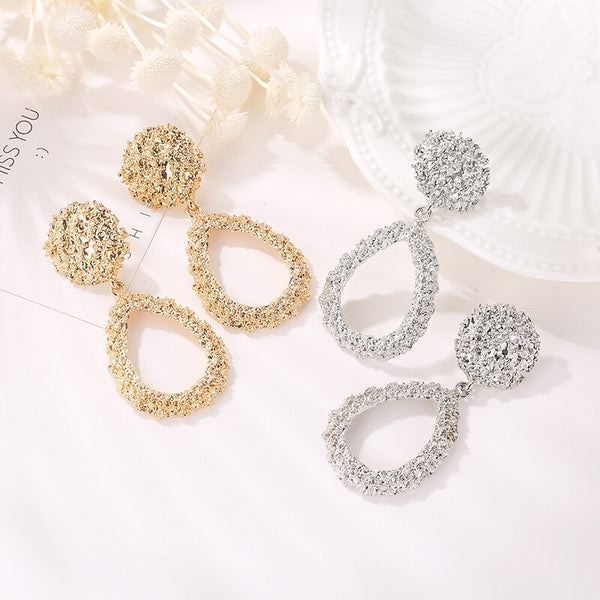 Pendientes de clip para mujer, color dorado y plateado, geométricos, grandes.