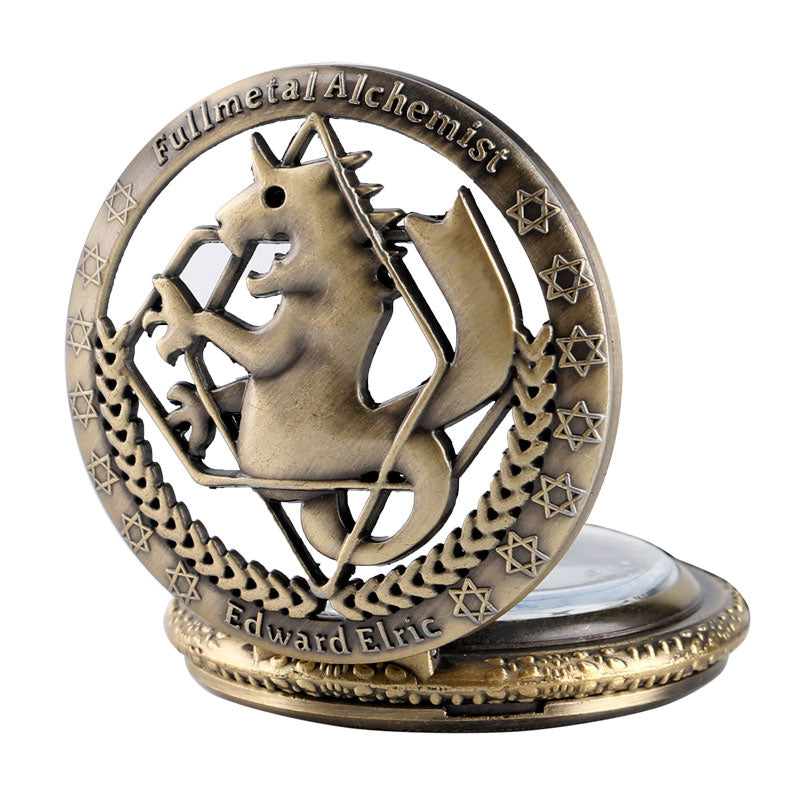 Fashion Full Metal Alchemist Copper Quartz Pocket Watch