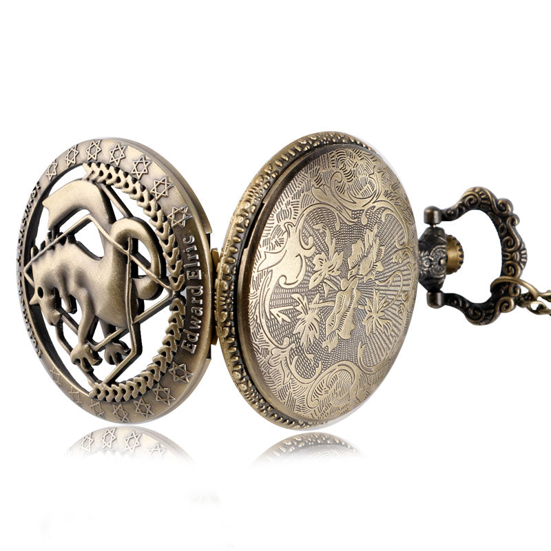 Fashion Full Metal Alchemist Copper Quartz Pocket Watch
