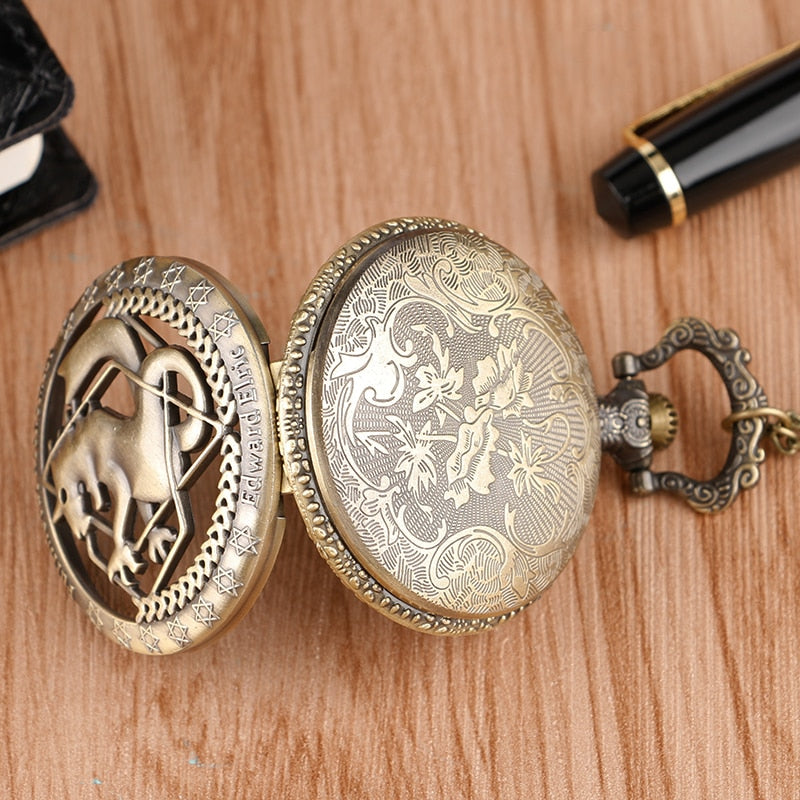 Fashion Full Metal Alchemist Copper Quartz Pocket Watch