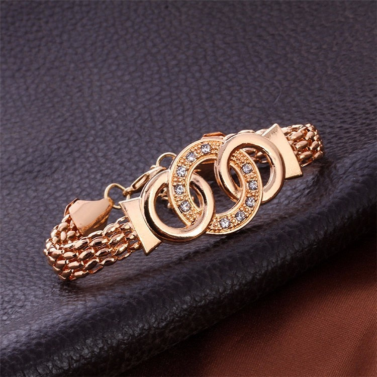 Vintage Gold Necklace Earrings Bracelet Ring  Jewelry Sets