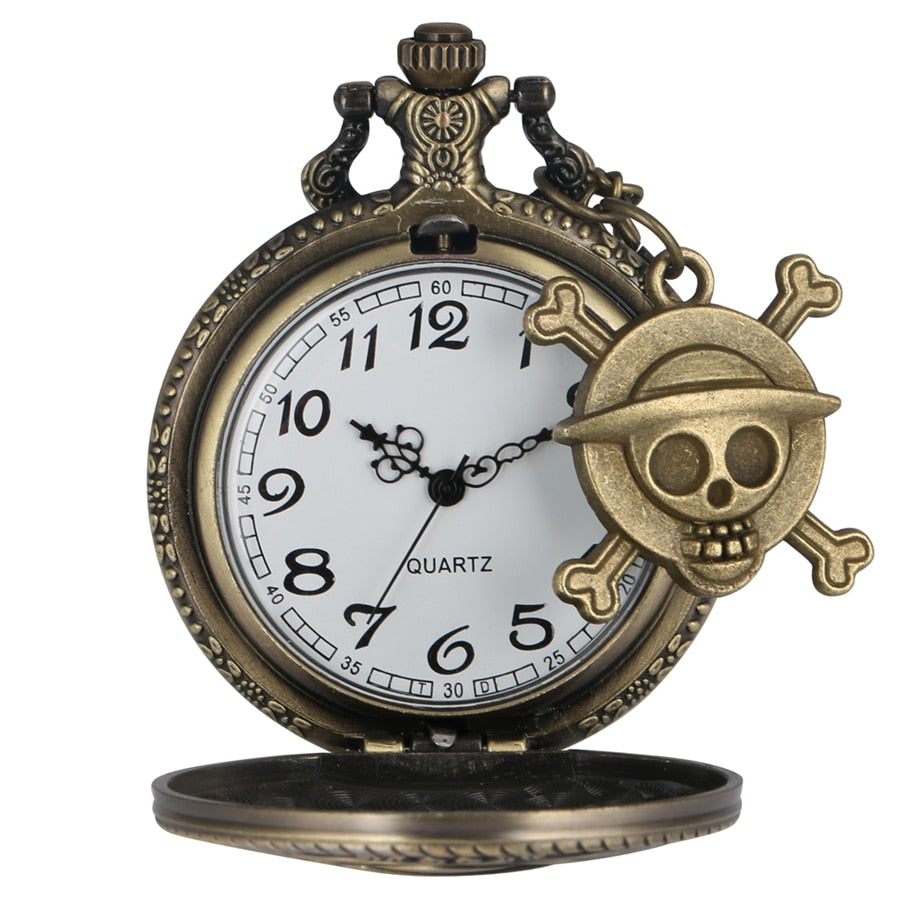 Vintage Pirate Luffy One Piece Quartz Pocket Watch