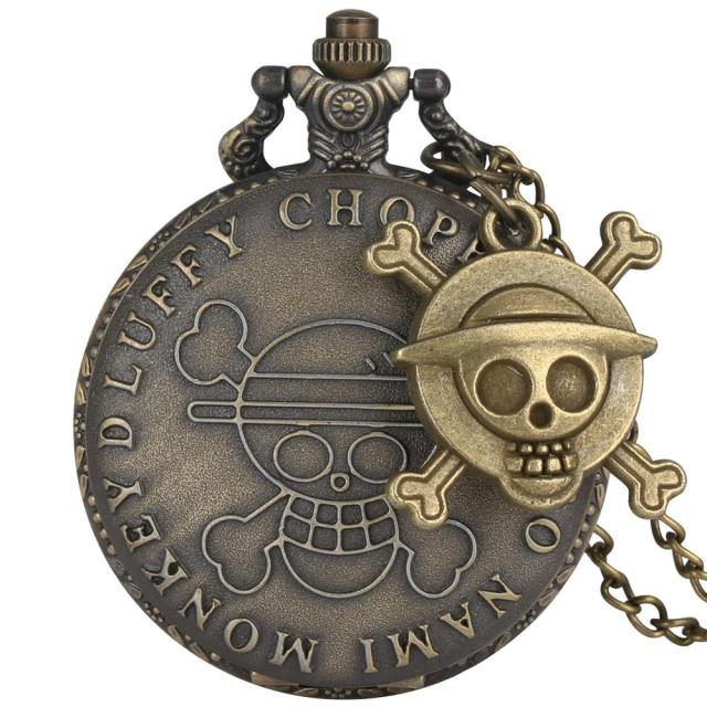 Vintage Pirate Luffy One Piece Quartz Pocket Watch