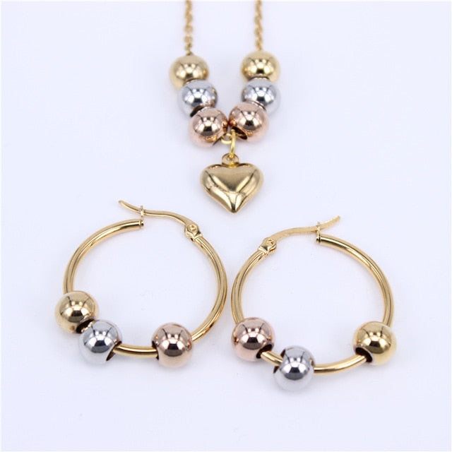 New stainless steel beads (earrings necklace) manual suit