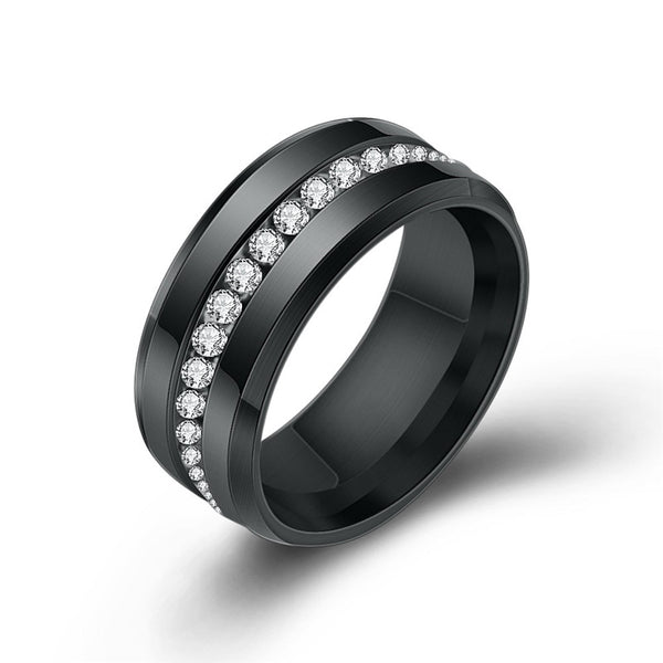 Anillos de acero inoxidable de titanio en color negro y plateado para mujer