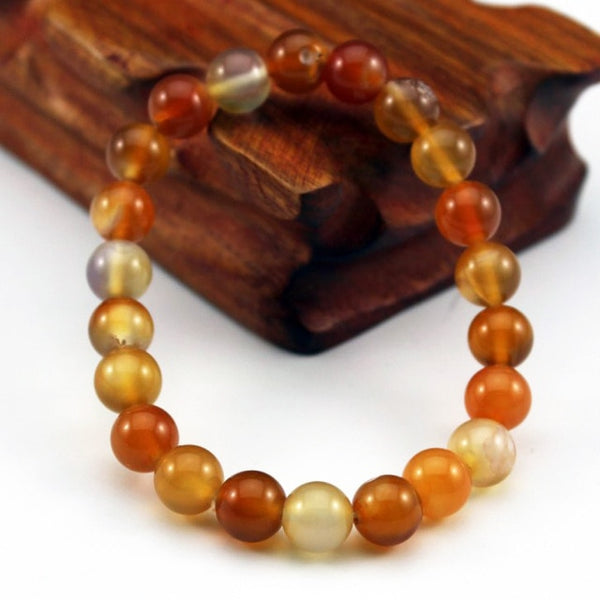 Pulsera de cuentas de piedra volcánica natural, ojo de tigre, ónix negro mate