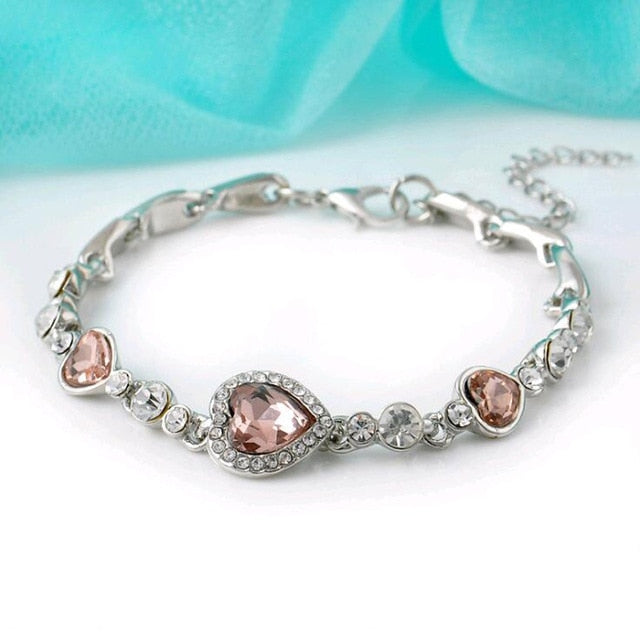 Ladies Crystal Rhinestone Bangle Ocean Blue Bracelet