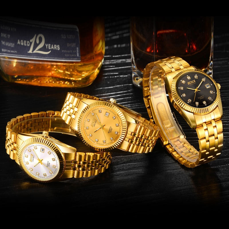 Fashion Couples Wristwatches Gold luxury  Women Dress Watch