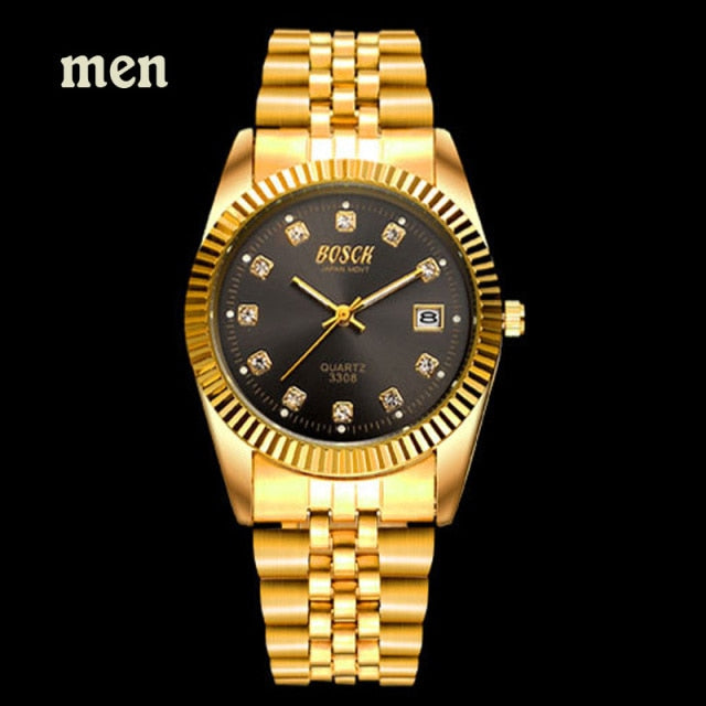 Fashion Couples Wristwatches Gold luxury  Women Dress Watch