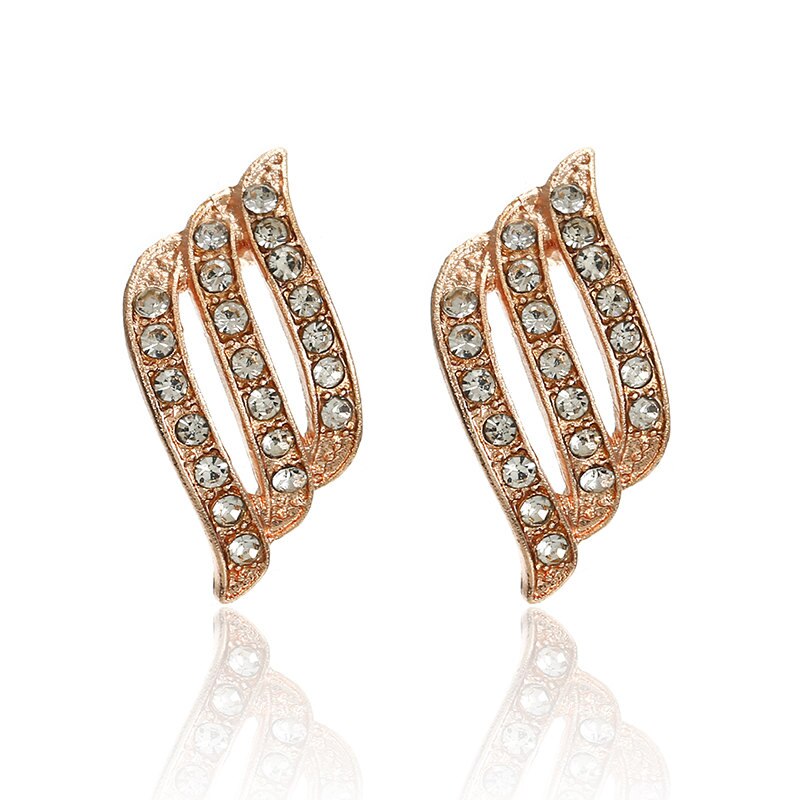 Fashion Gold Color Korean Style Simple Crystal Drop Earrings