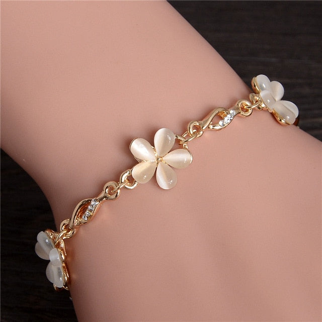 Mulitlayer Gold Color Chain Heart Bracelets & Bangles