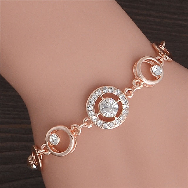 Mulitlayer Gold Color Chain Heart Bracelets & Bangles