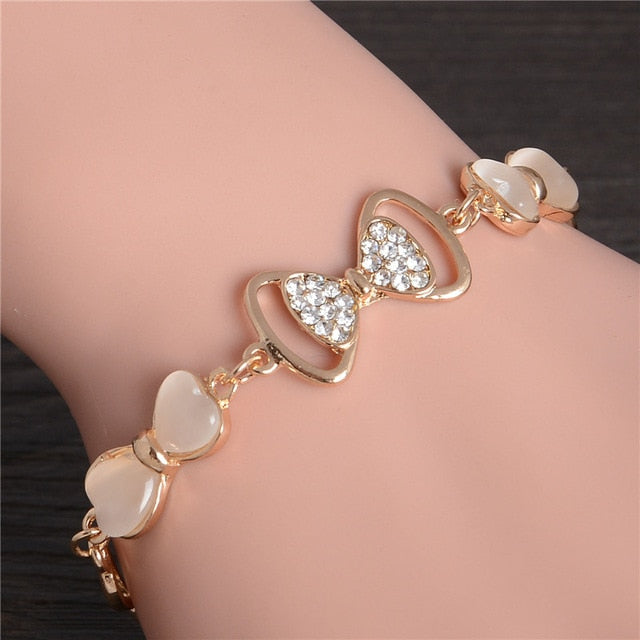 Mulitlayer Gold Color Chain Heart Bracelets & Bangles