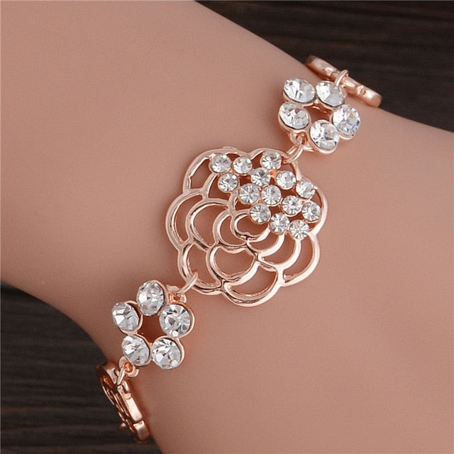 Mulitlayer Gold Color Chain Heart Bracelets & Bangles