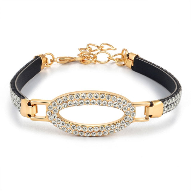 Mulitlayer Gold Color Chain Heart Bracelets & Bangles