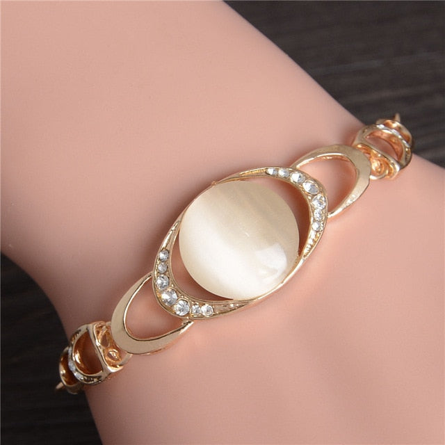 Mulitlayer Gold Color Chain Heart Bracelets & Bangles