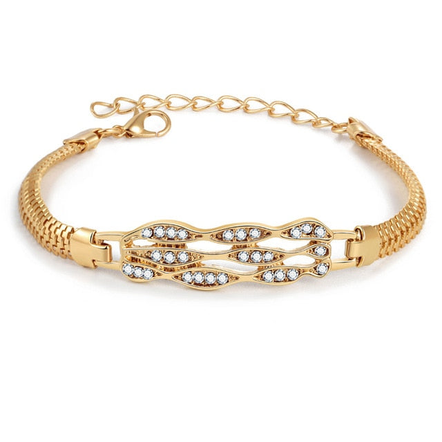 Mulitlayer Gold Color Chain Heart Bracelets & Bangles
