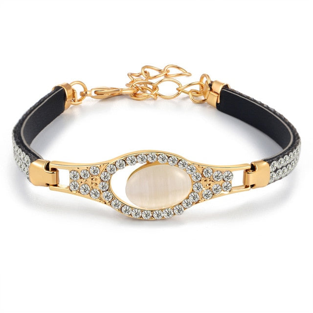 Mulitlayer Gold Color Chain Heart Bracelets & Bangles