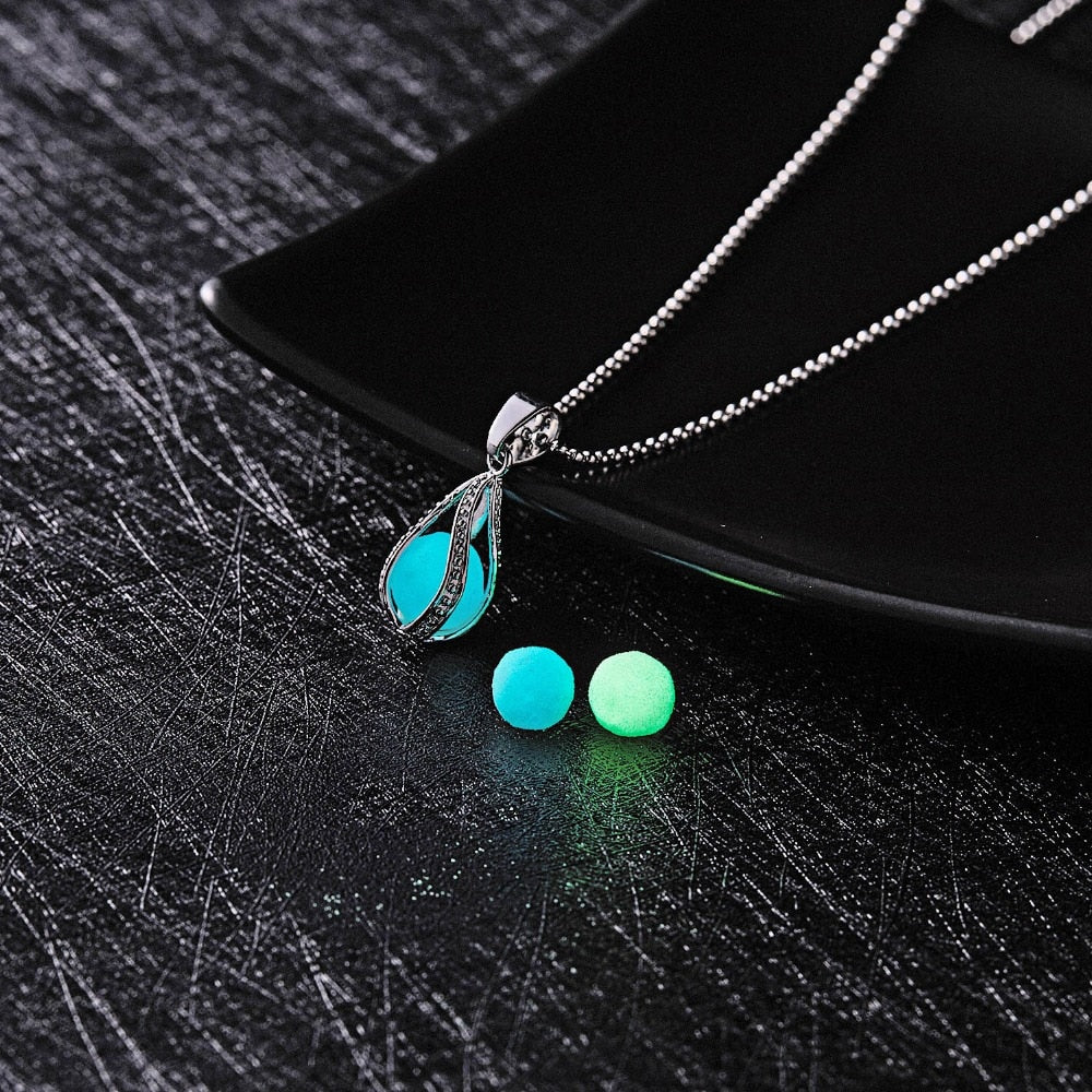 Glow In The Dark Necklace Moon Square Heart Necklaces