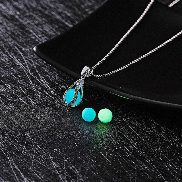Glow In The Dark Necklace Moon Square Heart Necklaces