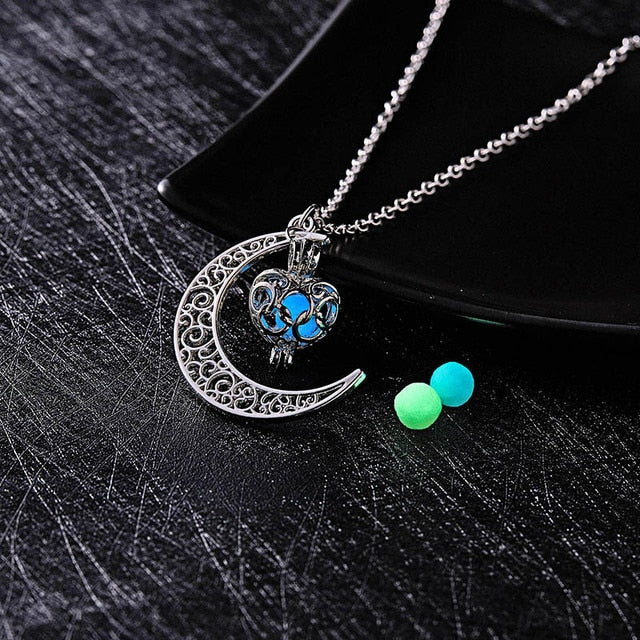 Glow In The Dark Necklace Moon Square Heart Necklaces
