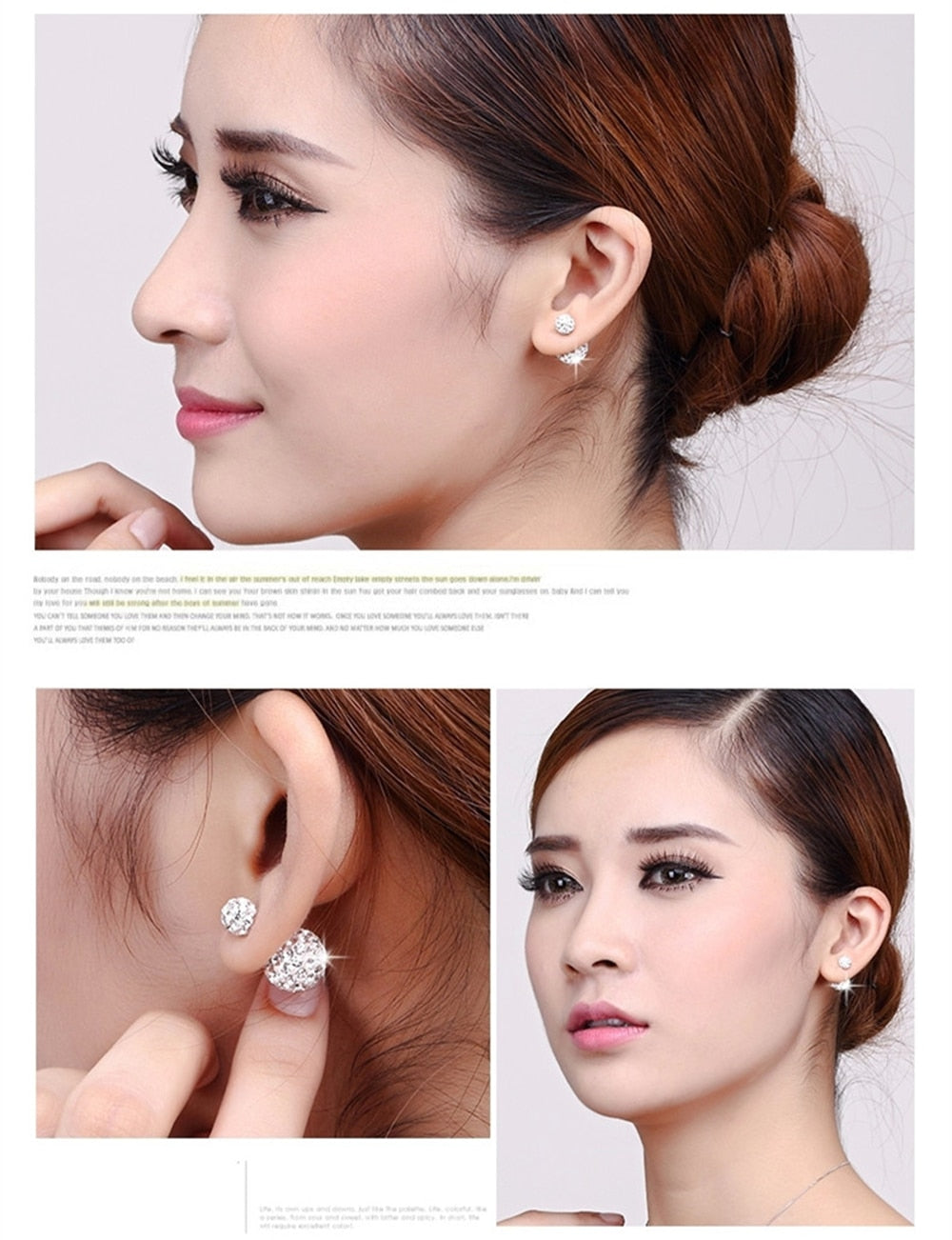 luxury zirconia female  vintage stud earrings