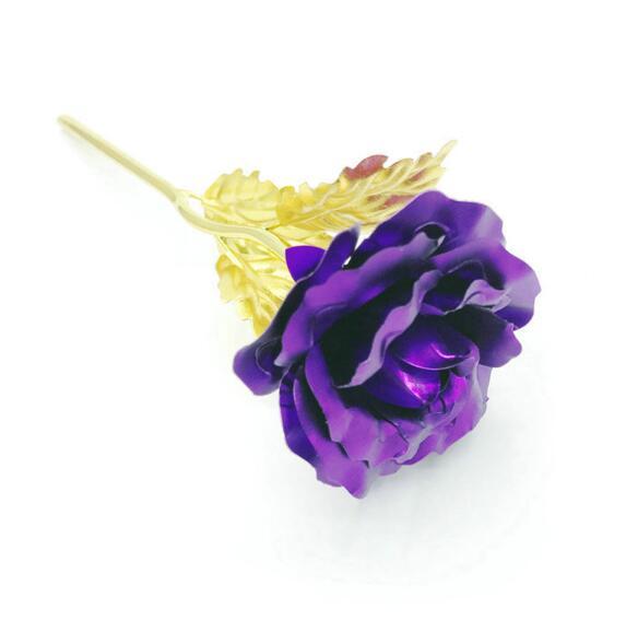 Valentine's Day Creative Gift 24K Foil Plated Rose Gold Rose